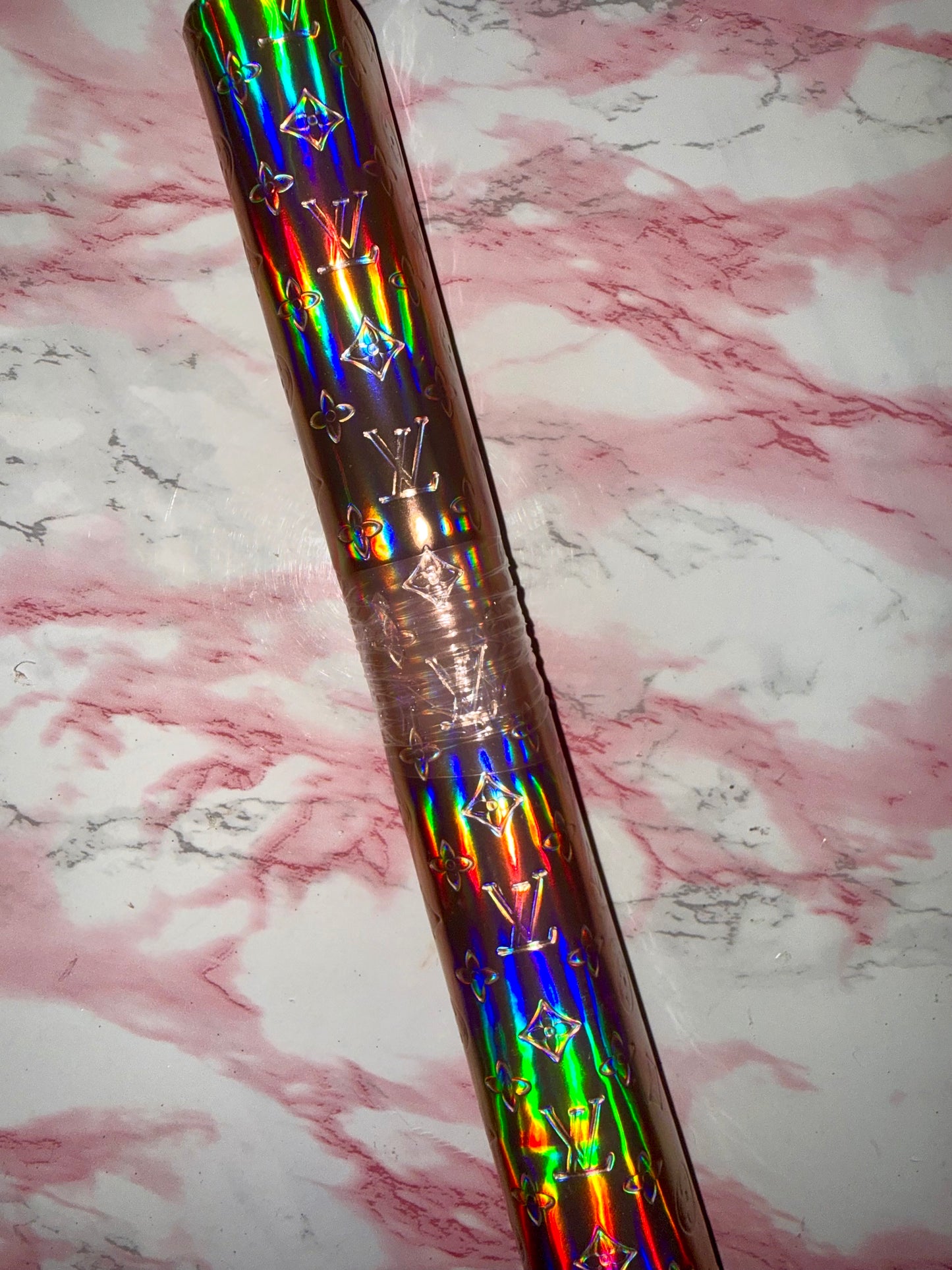 Rose gold iridescent foil