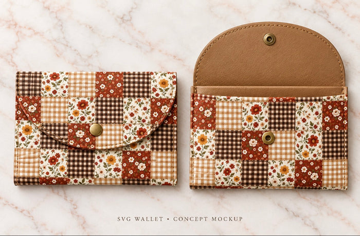 Rounded snap svg wallet digital download