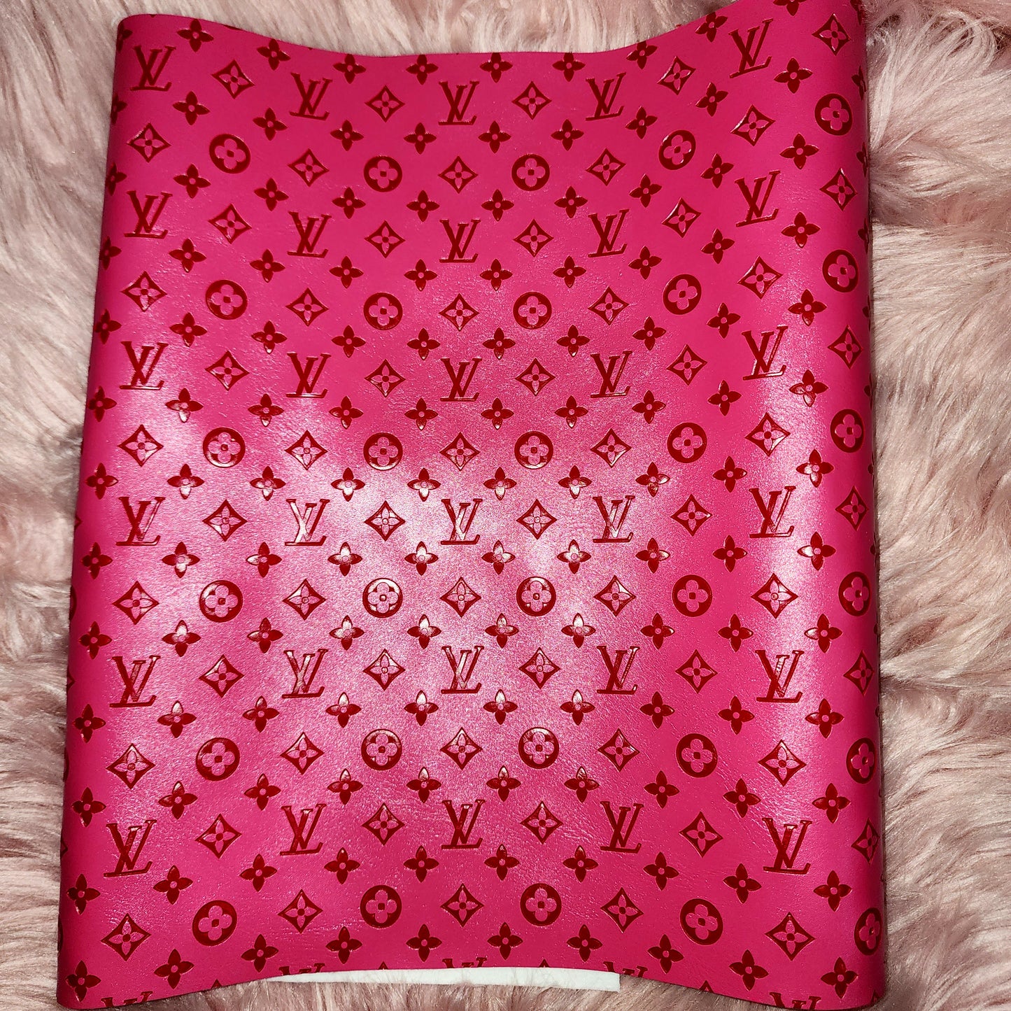 Hot pink coarse embossed lv