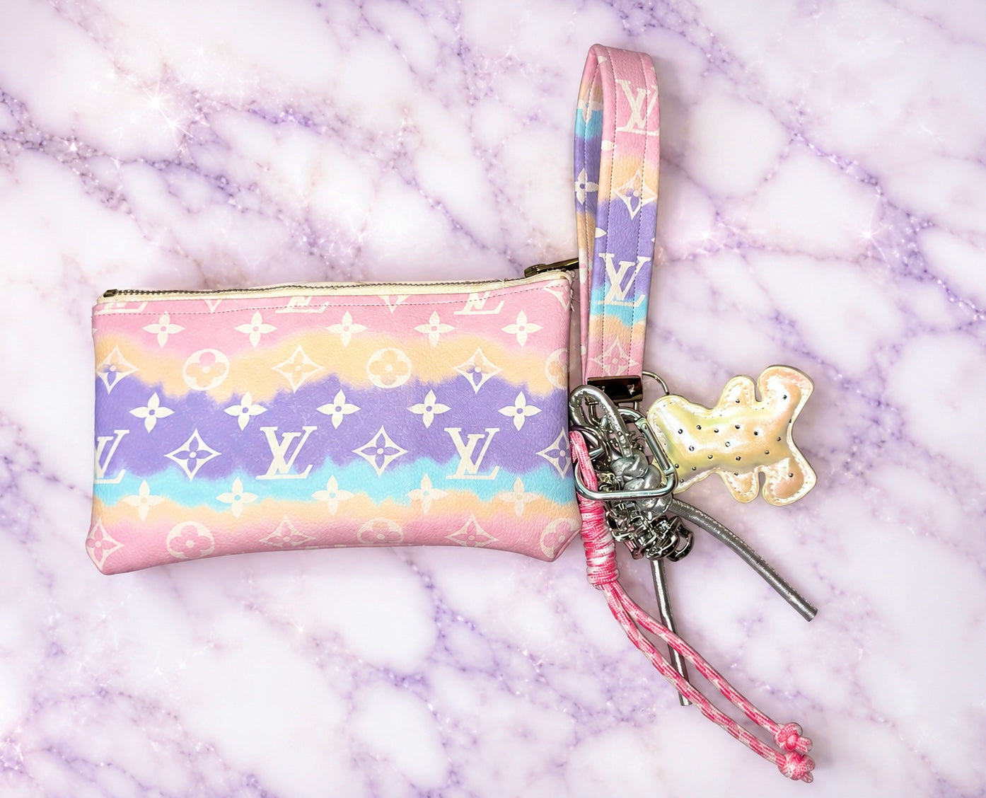 Makeup bag with keychain