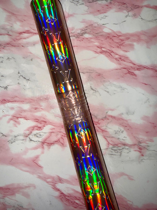 Rose gold iridescent foil