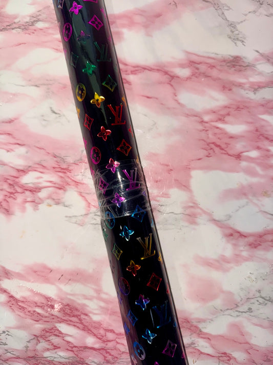 Black multicolor high shine