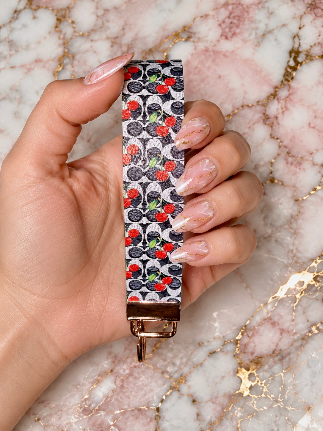 Ms cherry keychain with hand sanitizer