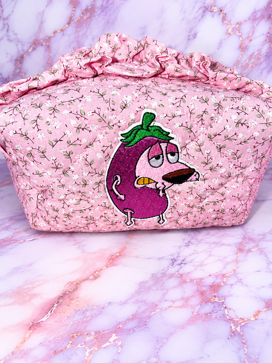 Courage embroidered makeup bag