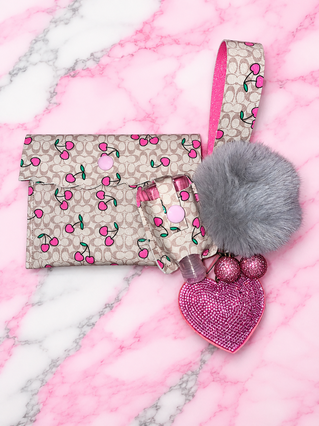 Cherry girl wallet keychain and accessories